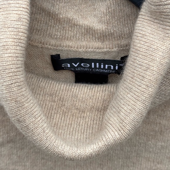 Avellini 100% Cashmere Sweater Women’s Medium Beige Long Sleeve Cowl Neck Luxury - Picture 3 of 7